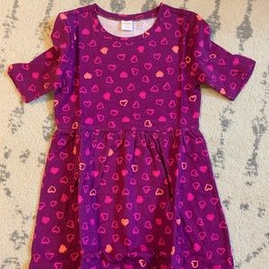 7/8 Girls Short Sleeved Heart Dress